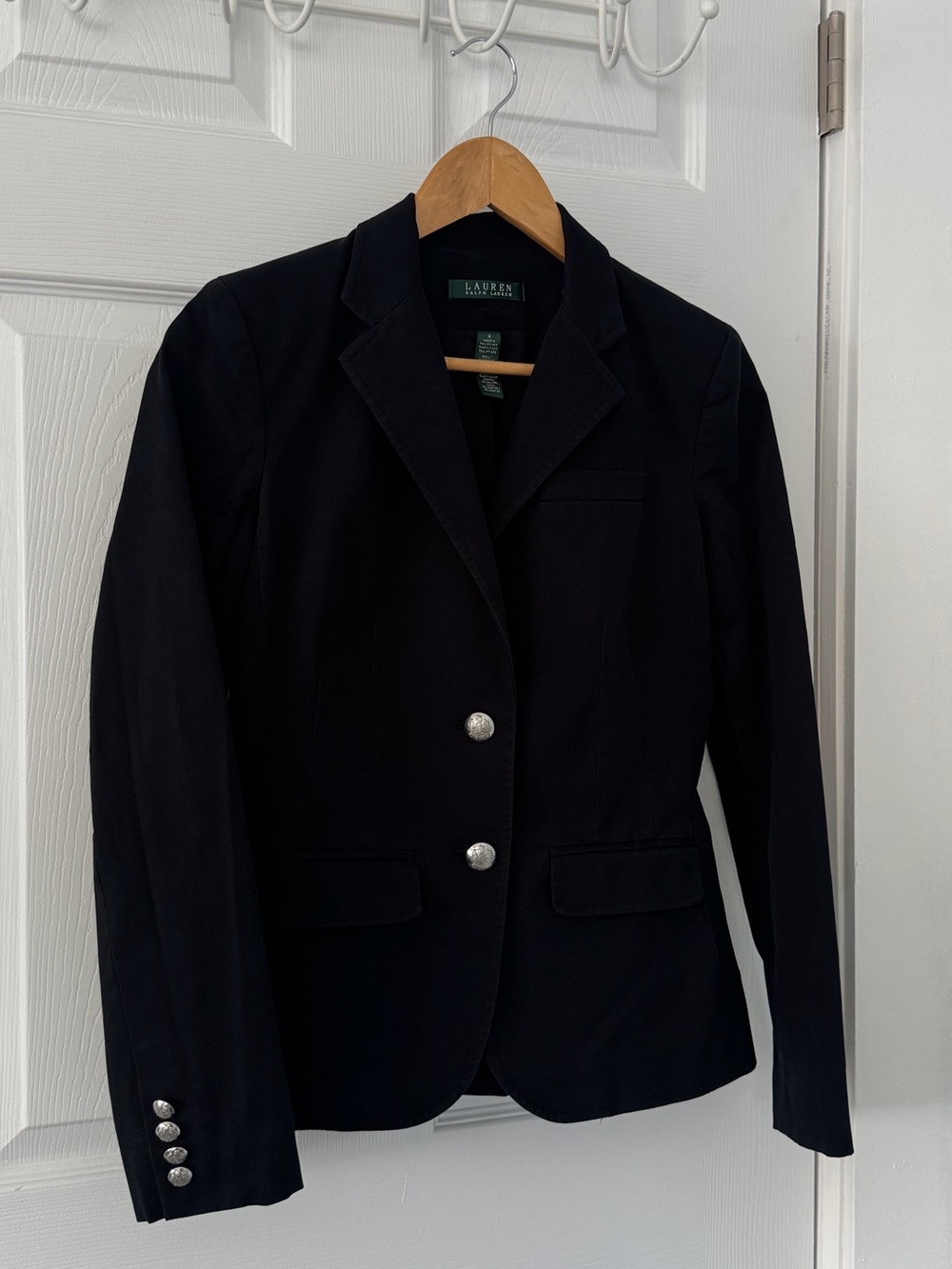 Lauren Ralph Lauren Black Women's Tailored Blazer with Silver Buttons